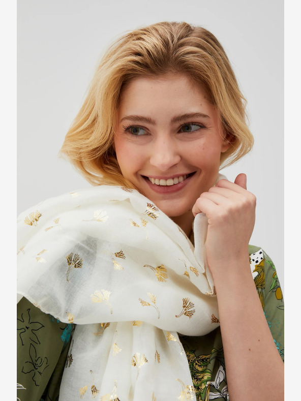 Moodo Beli ženski vzorčasti šal Moodo