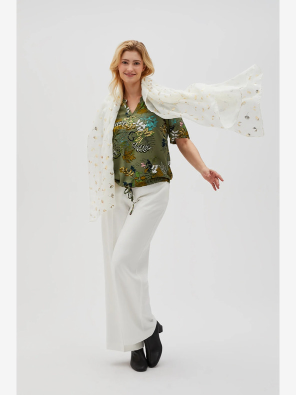 Moodo Beli ženski vzorčasti šal Moodo