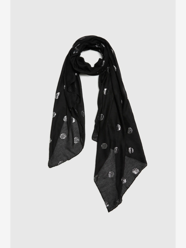 Moodo Črni ženski šal s pikami Moodo