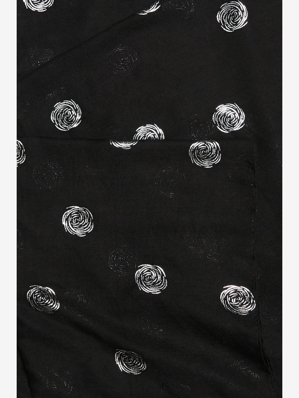 Moodo Črni ženski šal s pikami Moodo