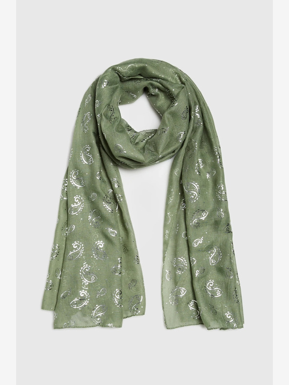 Moodo Zelen ženski vzorčast šal Moodo