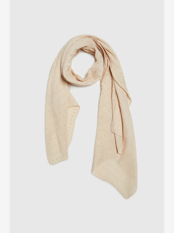 Moodo Moodo Bež ženski šal s pikčastimi pikami Moodo