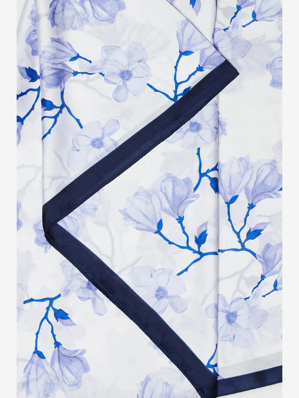 Moodo Belo-modri ženski cvetlični šal Moodo