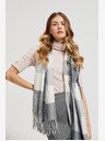 Moodo Moodo belo-siv ženski karirasti šal
