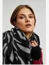 Moodo Moodo Sivo-črni ženski šal z vzorcem