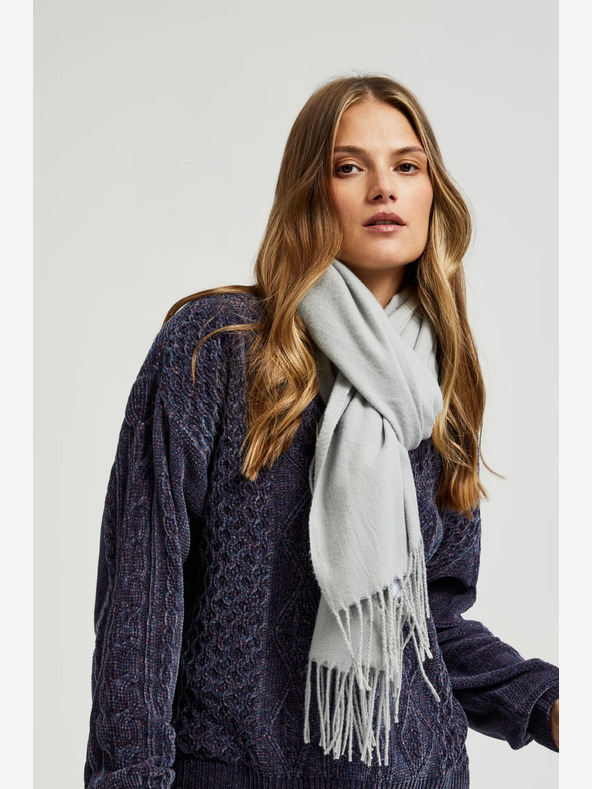 Moodo Svetlo siv ženski šal Moodo