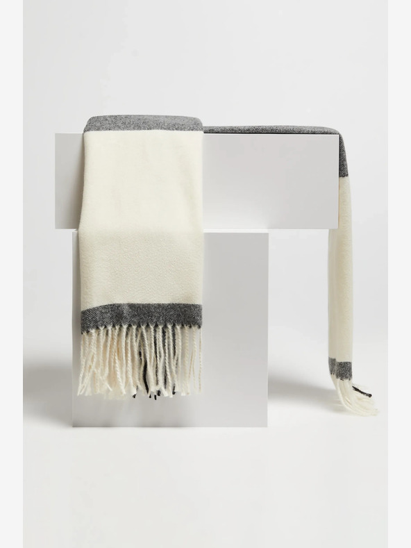 Moodo Belo-črni ženski šal Moodo