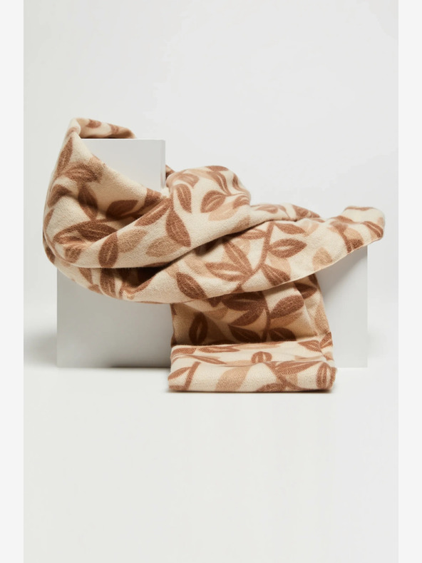 Moodo Rjav in bež ženski vzorčasti šal Moodo