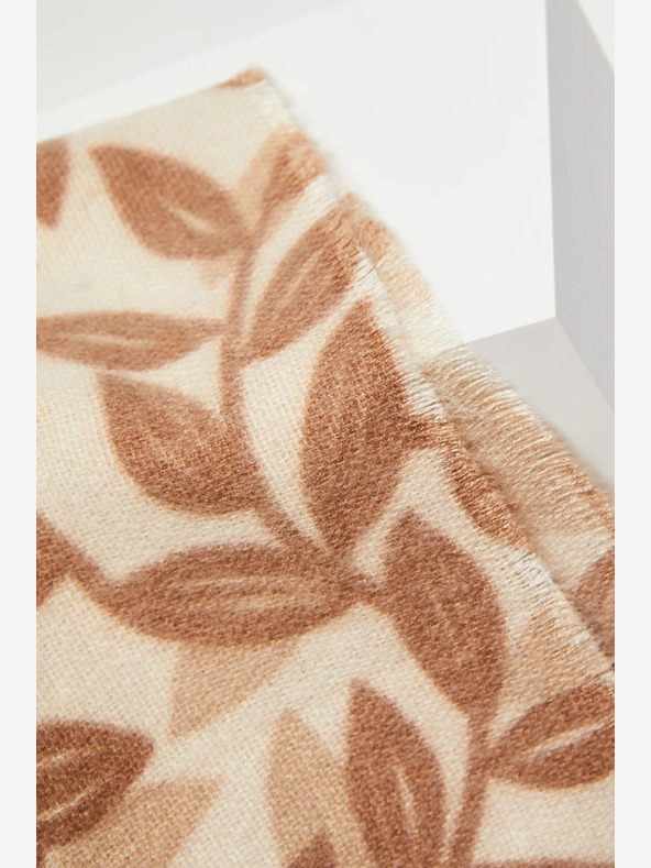 Moodo Rjav in bež ženski vzorčasti šal Moodo