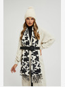 Moodo Črno-beli ženski cvetlični šal Moodo