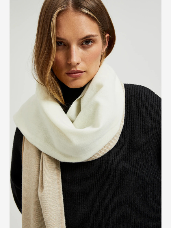 Moodo Bež in rjav ženski šal Moodo