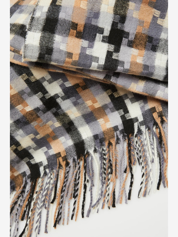 Moodo Rjavo-siv ženski karirasti šal Moodo