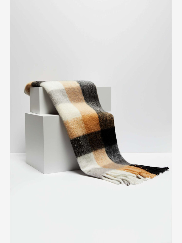 Moodo Ženski črno-beli karirasti šal Moodo