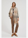 Moodo Moodo siv in bež ženski karirast šal