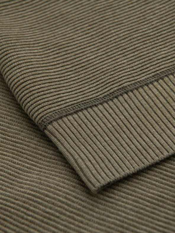 Ombre Clothing Moški pleten pulover RELAXED FIT z vzorcem zelene barve Ombre Clothing