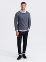 Ombre Clothing Moški pleteni pulover RELAXED FIT z vzorcem modra Ombre oblačila