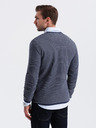 Ombre Clothing Moški pleteni pulover RELAXED FIT z vzorcem modra Ombre oblačila