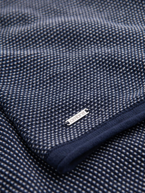 Ombre Clothing Moški pleteni pulover RELAXED FIT z vzorcem modra Ombre oblačila