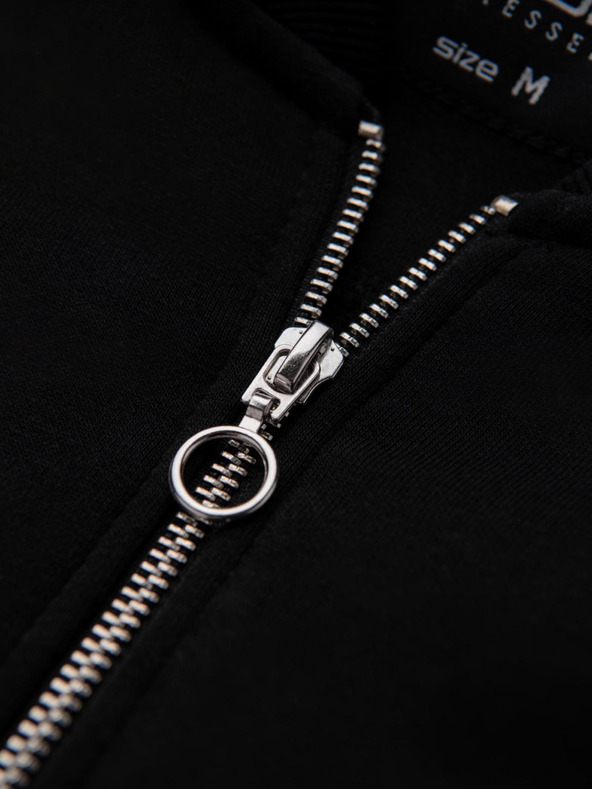 Ombre Clothing Moška bombažna raztegljiva bluza bomber črna Ombre oblačila