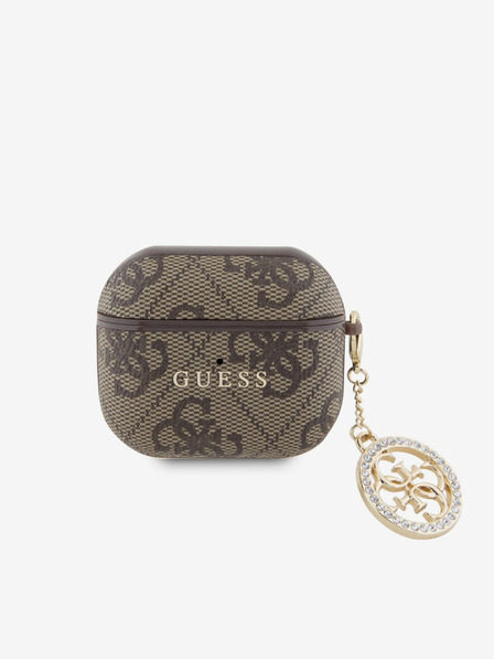 Guess Guess 4G Script PC/PU ovitek za AirPods 3 rjave barve