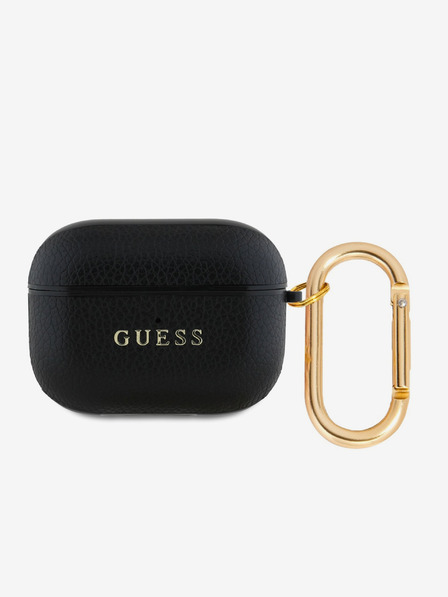 Guess Guess PU zrnato klasično ohišje z logotipom za AirPods Pro črno