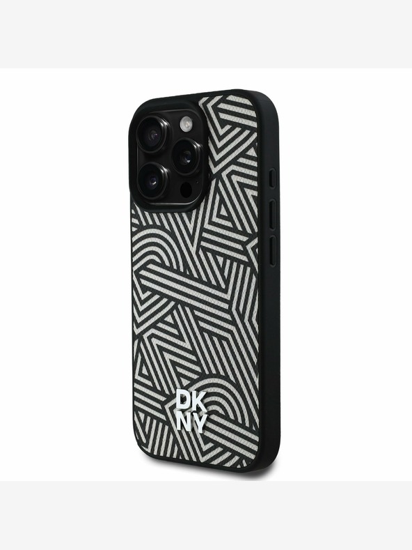 DKNY DKNY PU usnje Crosswalk Pattern Magsafe hrbtni ovitek za iPhone 16 Pro Max slonokoščena kost