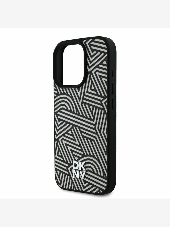 DKNY DKNY PU usnje Crosswalk Pattern Magsafe hrbtni ovitek za iPhone 16 Pro Max slonokoščena kost