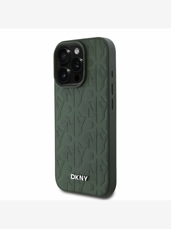 DKNY DKNY PU usnje z mrežastim vzorcem Magsafe hrbtni ovitek za iPhone 16 Pro Max Green