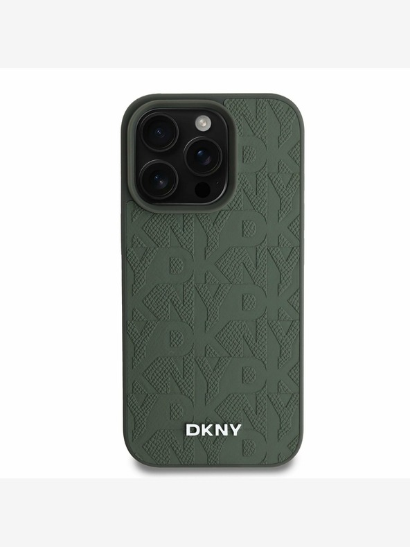 DKNY DKNY PU usnje z mrežastim vzorcem Magsafe hrbtni ovitek za iPhone 16 Pro Max Green