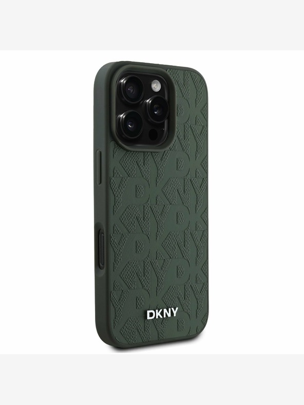 DKNY DKNY PU usnje z mrežastim vzorcem Magsafe hrbtni ovitek za iPhone 16 Pro Max Green