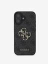 Guess Guess PU 4G kovinski zadnji ovitek z logotipom za iPhone 16 siv