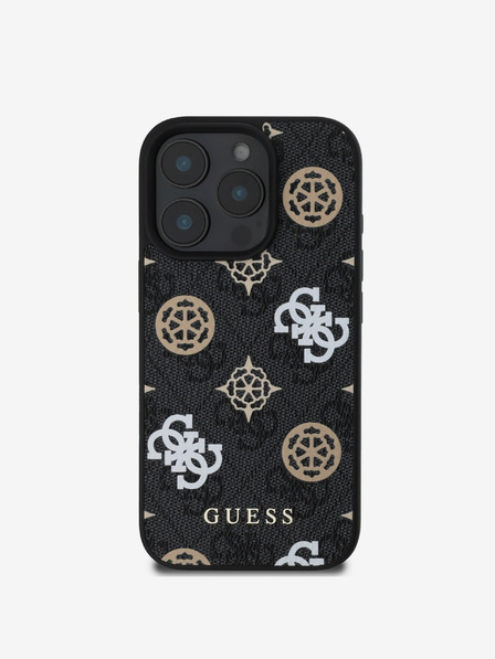 Guess Guess PU 4G Peony MagSafe hrbtni ovitek za iPhone 16 Pro Max Black