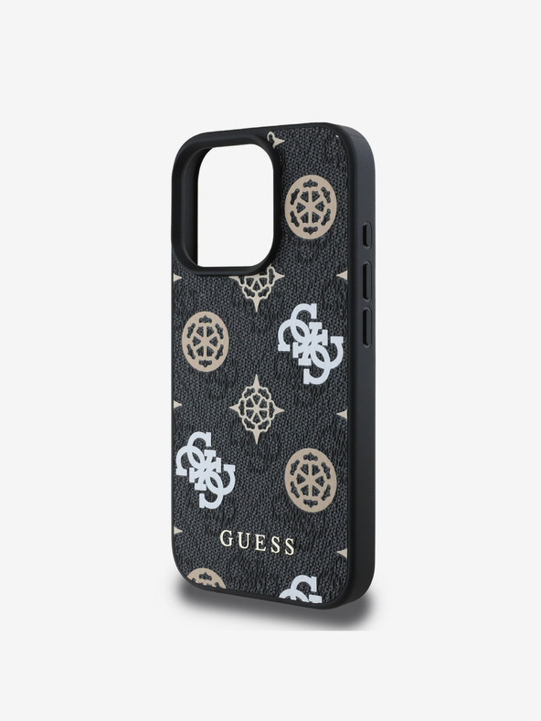 Guess Guess PU 4G Peony MagSafe hrbtni ovitek za iPhone 16 Pro Max Black