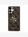 Guess PU 4G Metal Logo Zadní Kryt pro Samsung Galaxy S25 Ultra Brown Ovitek za telefon