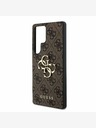 Guess PU 4G Metal Logo Zadní Kryt pro Samsung Galaxy S25 Ultra Brown Ovitek za telefon