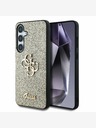 Guess Guess PU Fixed Glitter 4G Metal Logo Back Cover za Samsung Galaxy S25 Gold
