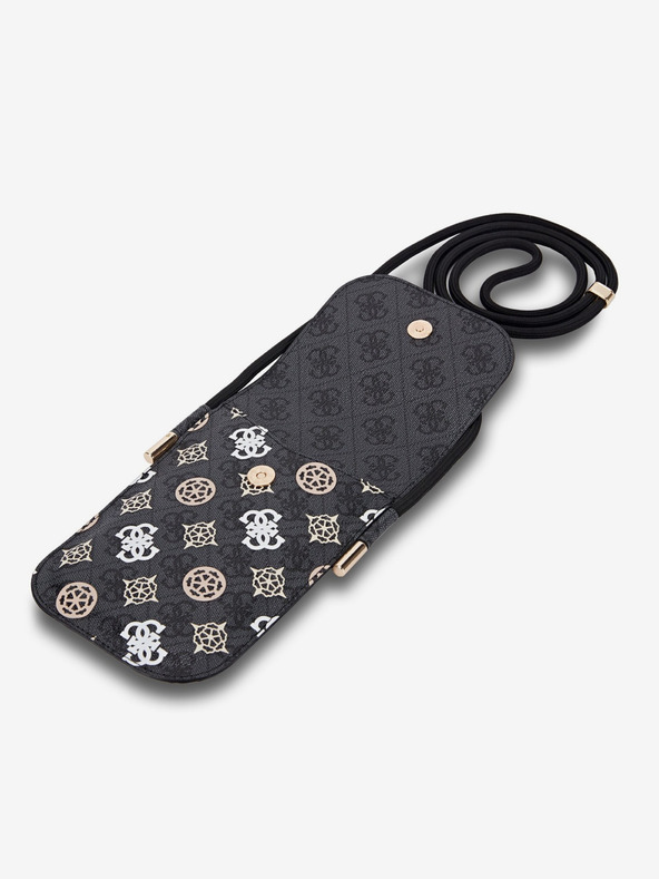 Guess Guess PU 4G Peony Večbarvna torbica za telefon črna