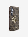 Guess Guess PU kovinski zadnji ovitek z logotipom 4G za Samsung Galaxy S24 Brown