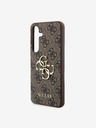 Guess Guess PU kovinski zadnji ovitek z logotipom 4G za Samsung Galaxy S24 Brown