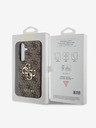 Guess Guess PU kovinski zadnji ovitek z logotipom 4G za Samsung Galaxy S24 Brown