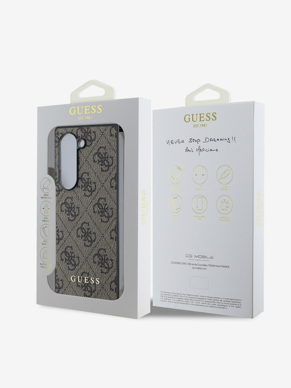 Guess Guess 4G očarljiv zadnji ovitek za Samsung Galaxy Z Fold 6 Brown