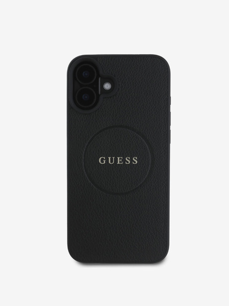 Guess Guess PU Grained Classic Logo MagSafe hrbtni ovitek za iPhone 16 Black