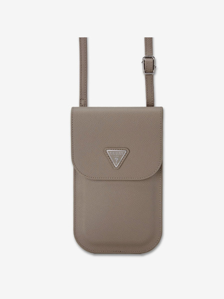 Guess Guess PU Grained Triangle Logo torbica za telefon rjava