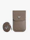 Guess Guess PU Grained Triangle Logo torbica za telefon rjava