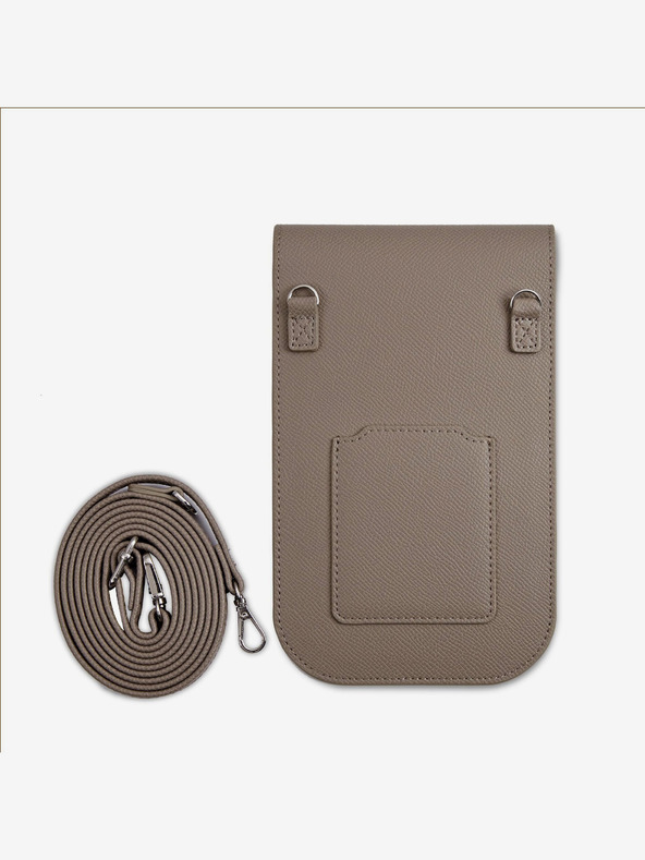 Guess Guess PU Grained Triangle Logo torbica za telefon rjava