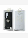 Guess Guess PU zrnat kovinski logotip 4G hrbtni ovitek za Samsung Galaxy S25 Ultra Black