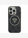 Guess Guess IML 4G Glitter and Triangle Logo MagSafe Back Cover za iPhone 16 Pro Black