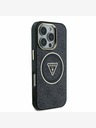 Guess Guess IML 4G Glitter and Triangle Logo MagSafe Back Cover za iPhone 16 Pro Black
