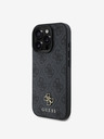 Guess Guess PU 4G majhen kovinski logotip MagSafe hrbtni ovitek za iPhone 16 Pro Max Grey