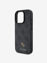Guess Guess PU 4G majhen kovinski logotip MagSafe hrbtni ovitek za iPhone 16 Pro Max Grey